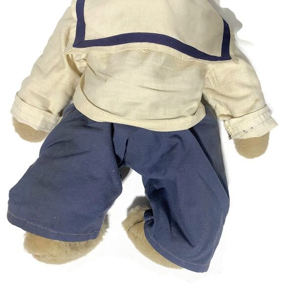 Vintage WWII Teddy Bear Sailor With Dixie Hat and Cracker Jack Uniform 17I - Picture 5 of 9